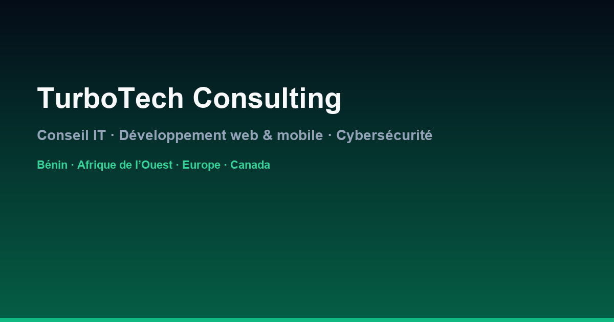 TurboTech Consulting — aperçu du site vitrine